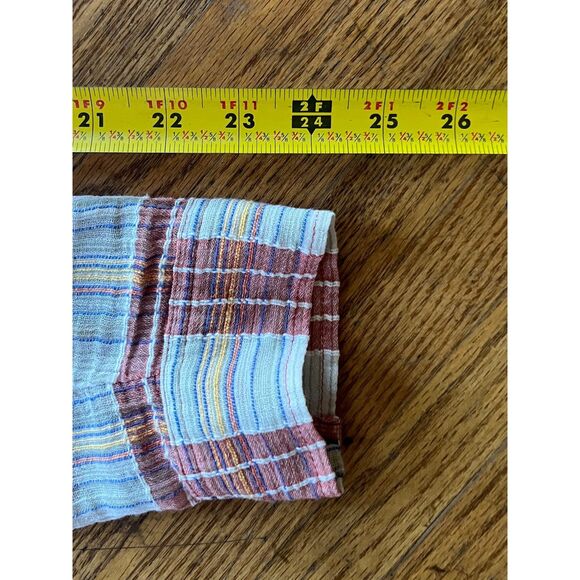 WE THE FREE Free People Multicolor Plaid Button Up Shirt Top Women's Size Medium - Picture 9 of 9